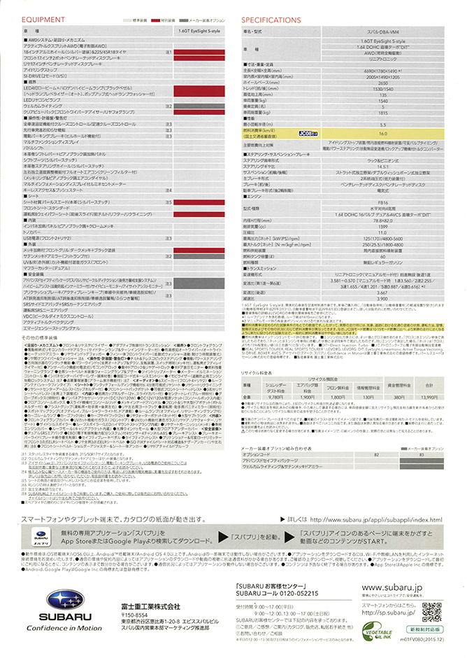 2015N12s H[O 1.6GT EyeSight S-Style(2)