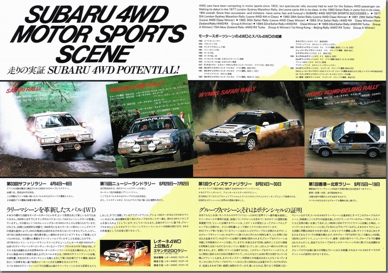 1985年10月発行 第26回 東京モーターショー パンフレット ”SUBARU 4WD TOMORROW”(6)