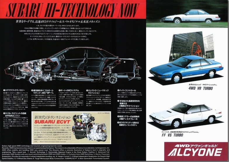 1985年10月発行 第26回 東京モーターショー パンフレット ”SUBARU 4WD TOMORROW”(8)