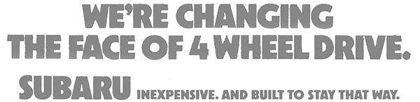 1974Ns hhwe're changing the face of 4wheel drivehh J^O